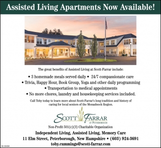 Assisted Living Apartments Now Available!
