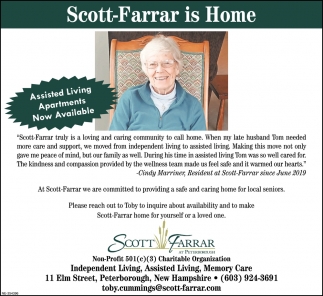 Scott-Farrar Is Home