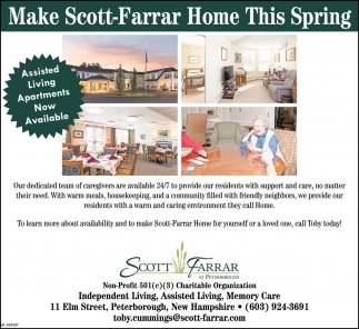 Make Scott-Farrar Home This Spring