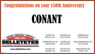 Congratulations On Your 150th Anniversary