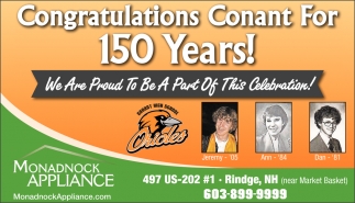Congratulations  Conant For 150 Years!