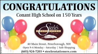 Congratulations Conant High School On 150 Years