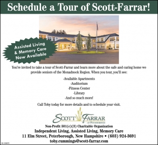 Schedule A Tour Of Scott-Farrar!