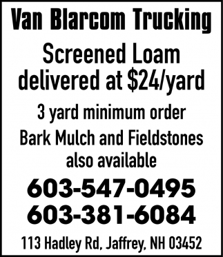 Screened Loam Delivered At $24/Yard