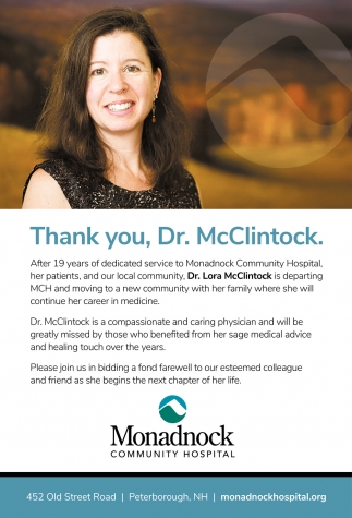 Thank You, Dr. McClintock.