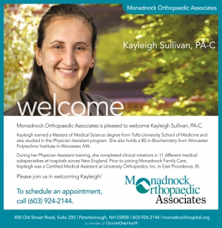 Welcome Kayleigh Sullivan, PA-C