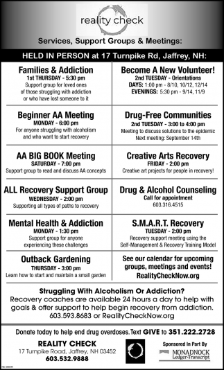 Services, Support Groups & Meetings