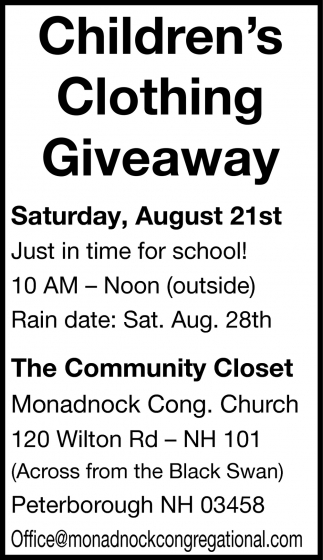 Children's Clothing Giveaway