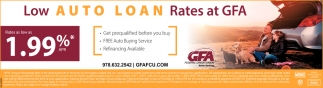 Low Auto Loan Rates At GFA