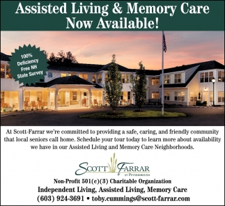Assisted Living & Memory Care Now Available!