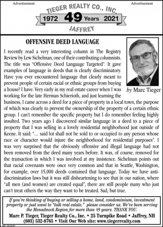Offensive Deed Language