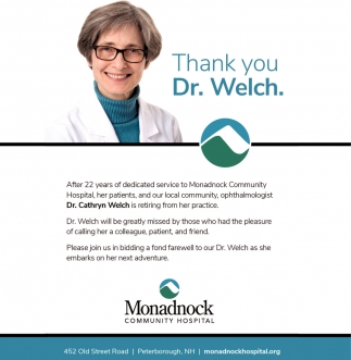 Thank You Dr. Welch