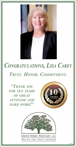 Congratulations Lisa Carey