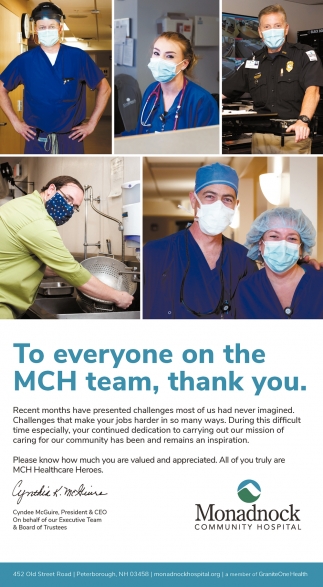 To Everyone On The MCH Team, Thank You.