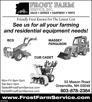See Us for All Your Farming and Residential Equipment Needs!