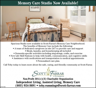 Memory Care Studio Now Available!