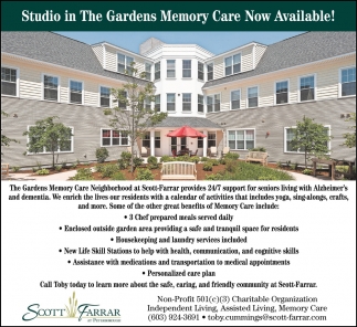 Studio In The Gardens Memory Care Now Available!
