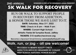 2nd Annual 5K Walk For Recovery