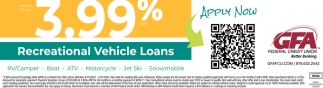 3.99% Recreational Vehicle Loans