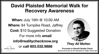 David Plaisted Memorial Walk For Recovery Awareness