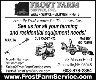 See Us for All Your Farming and Residential Equipment Needs!