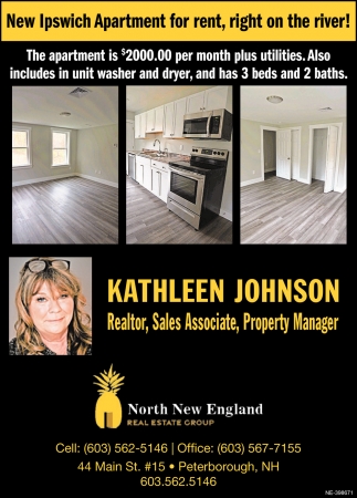 New Ipswich Apartment for Rent, Right On the River!