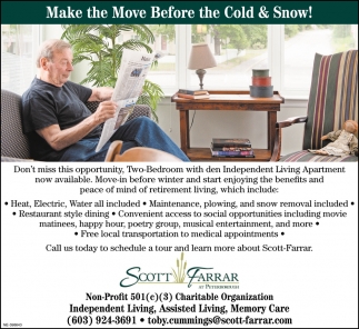 Make The Move Before The Cold & Snow!