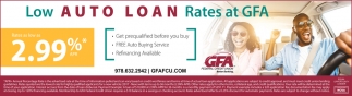 Low Auto Loan Rates at GFA