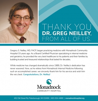 Thank You Dr. Greg Neilley. From All of Us