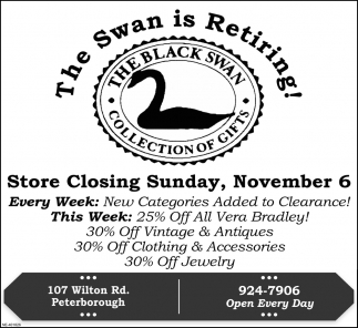 Store Closing Sunday, November 6