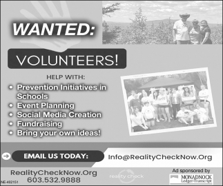 Wanted: Volunteers!