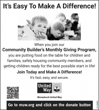 It's Easy To Make A Difference!
