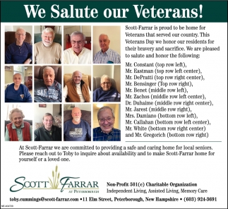 We Salute Our Veterans!
