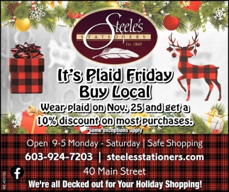 It's Plaid Friday Buy Local