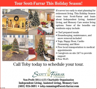 Tour Scott-Farrar This Holiday Season!