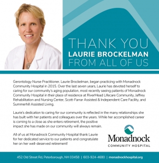 Thank You Laurie Brockelman From All Of Us