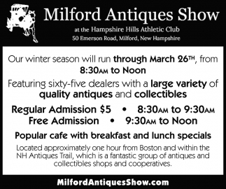 Our Winter Season Will Run Through March 26th