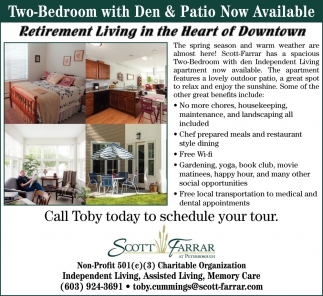 Two Bedroom With Den & Patio Now Available