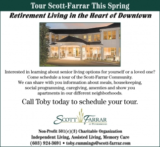 Tour Scott Farrar This Spring