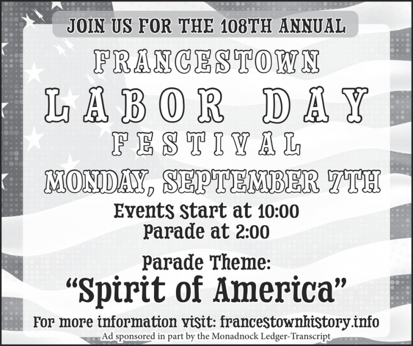 108th Annual Labor Day Festival (September 7, 2026)
