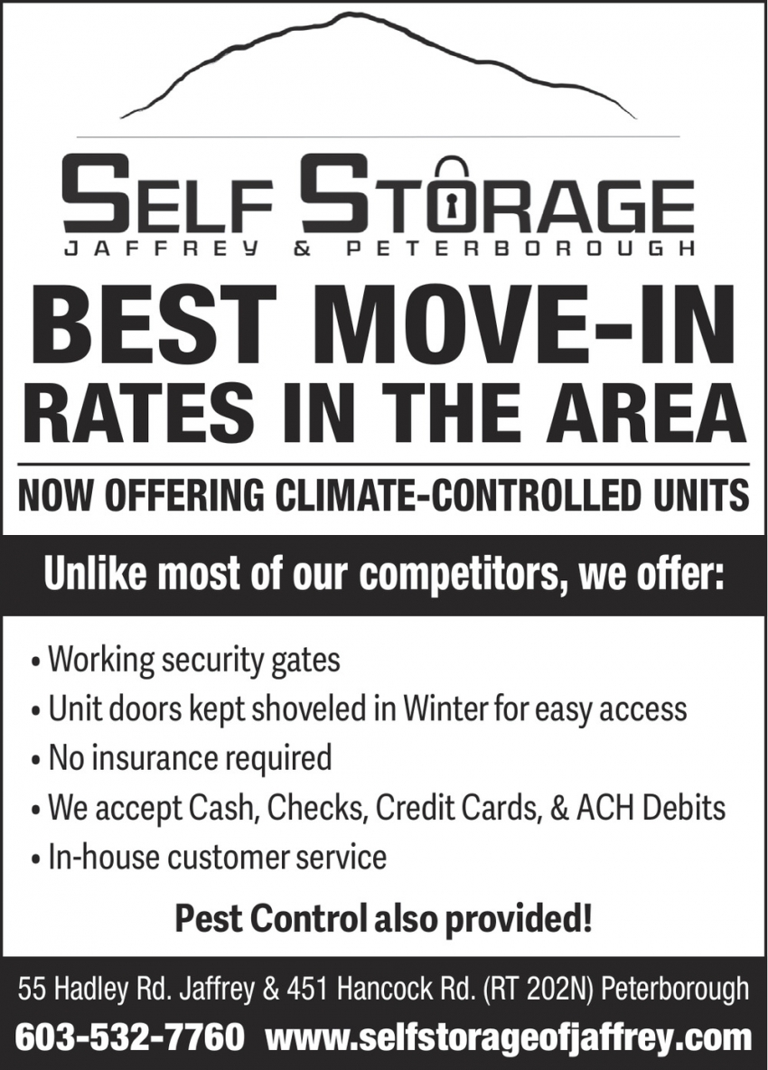 Self Storage, Jaffrey & Peterborough