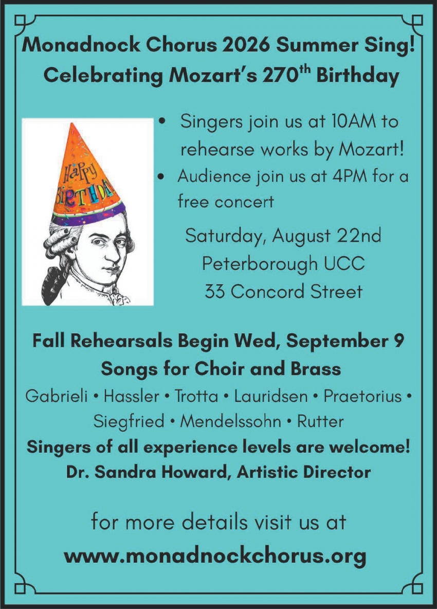 Summer Sing: Mozart 270th - August 22, 2026