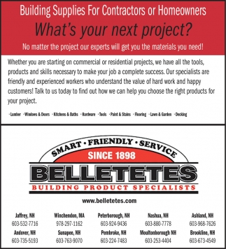 Belletetes Building Product Specialist 