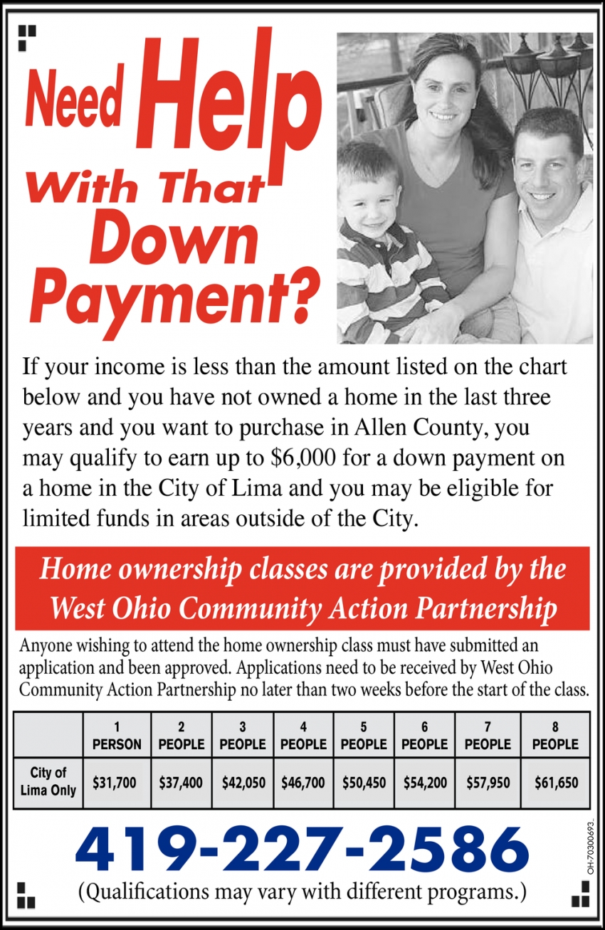 Need Help With That Downpayment?, West Ohio Community Action