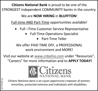 We Are Now Hiring In Bluffton!