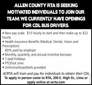 CDL Bus Drivers