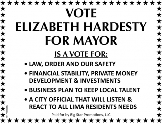 Vote Elizabeth Hardestry For Mayor