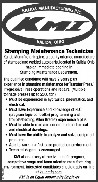 Stamping Maintenance Technician