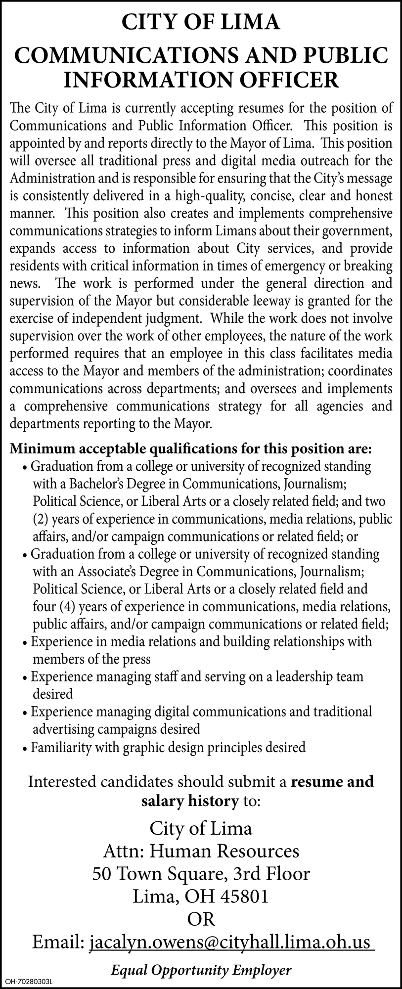 Communications and Public Information Officer