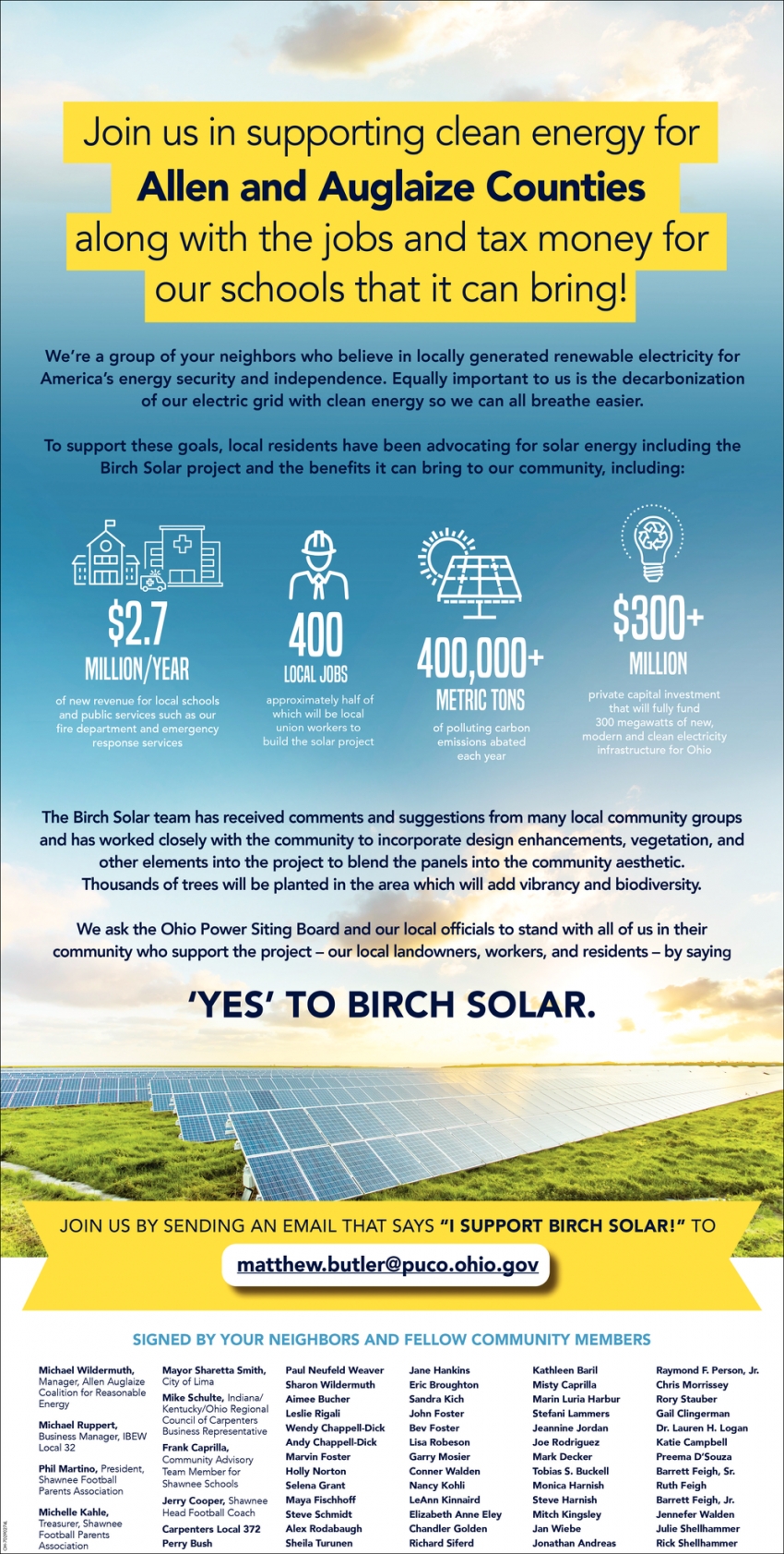 'Yes' To Birch Solar
